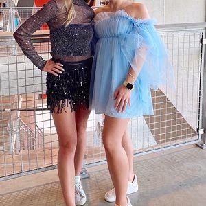 Romwe light blue mini dress